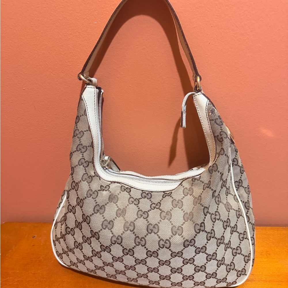 Gucci Beige and Brown Monogram Hobo Bag - Picture 3 of 15